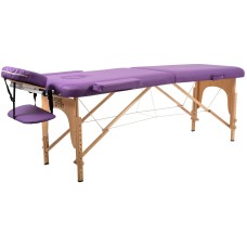 Массажный стол Atlas Sport складной 2-с деревянный 60 см (фиолетовый)